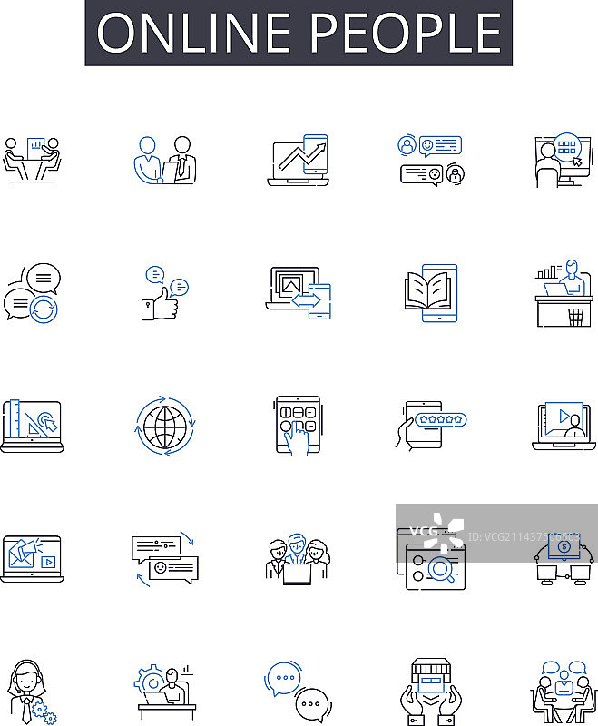 在线人物线性图标合集图片素材