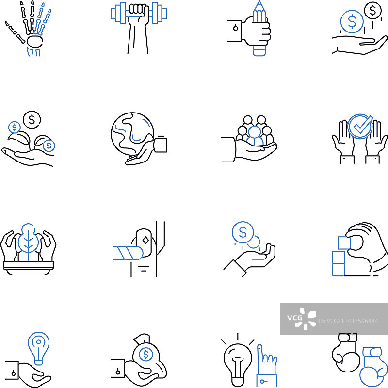 工作线条图标合集图片素材