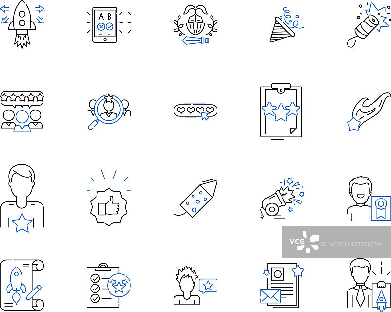 发展与金融线性图标合集图片素材