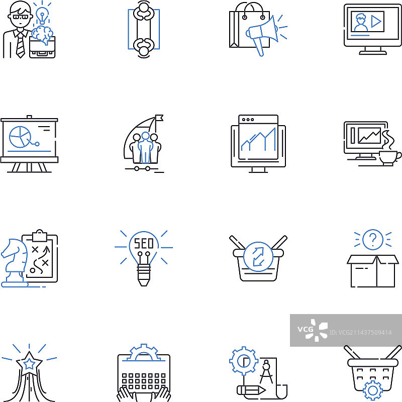 叙事和故事线条图标集合图片素材