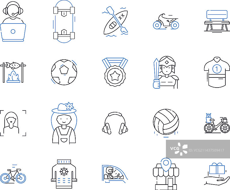 游戏线性图标合集：冒险挑战图片素材