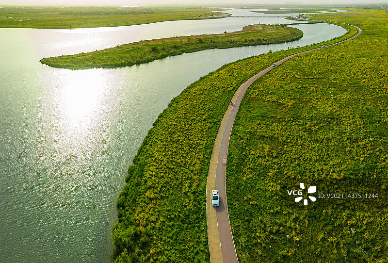 航拍滹沱河自然风光图片素材