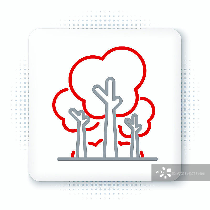 白色背景上的树木线条图标图片素材