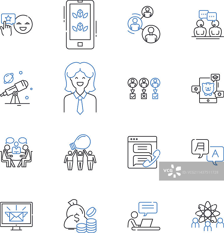 集会系列线性图标图片素材