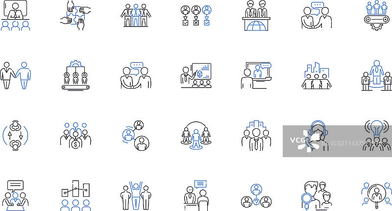 职业同事线性图标合集图片素材