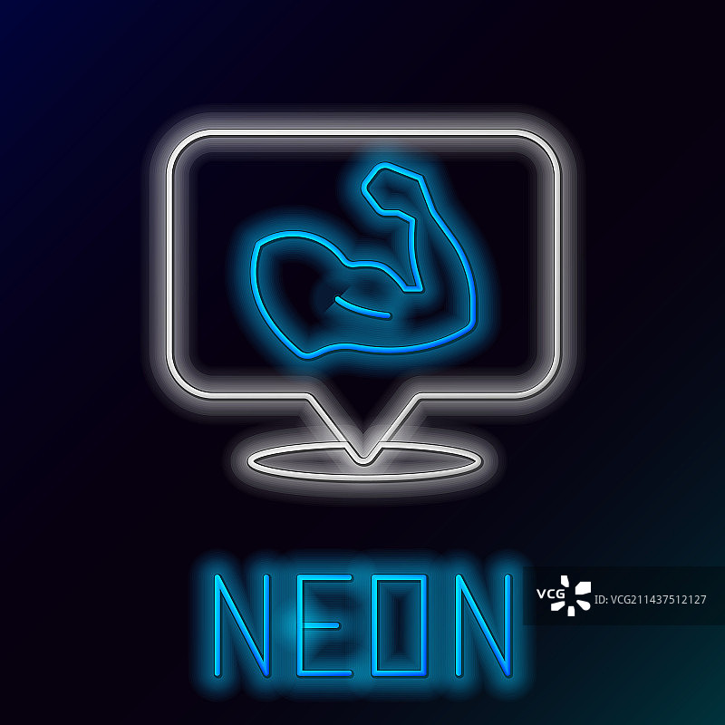 展示肌肉的霓虹灯线健美男人图片素材