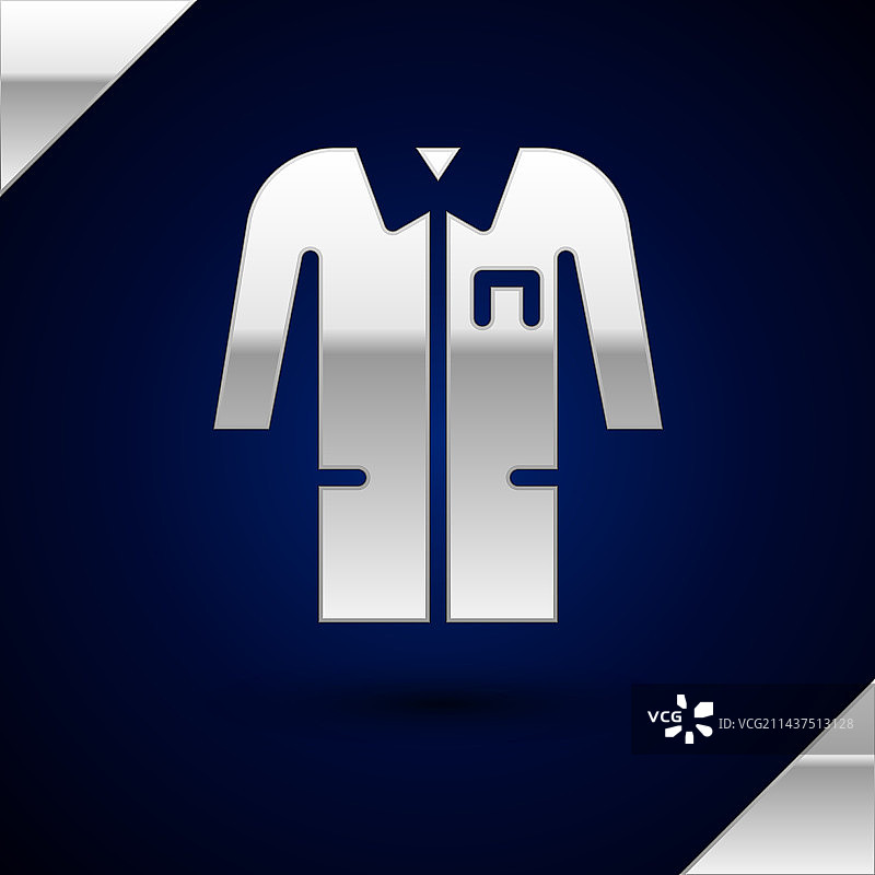 深色背景上的银色实验室制服图标图片素材