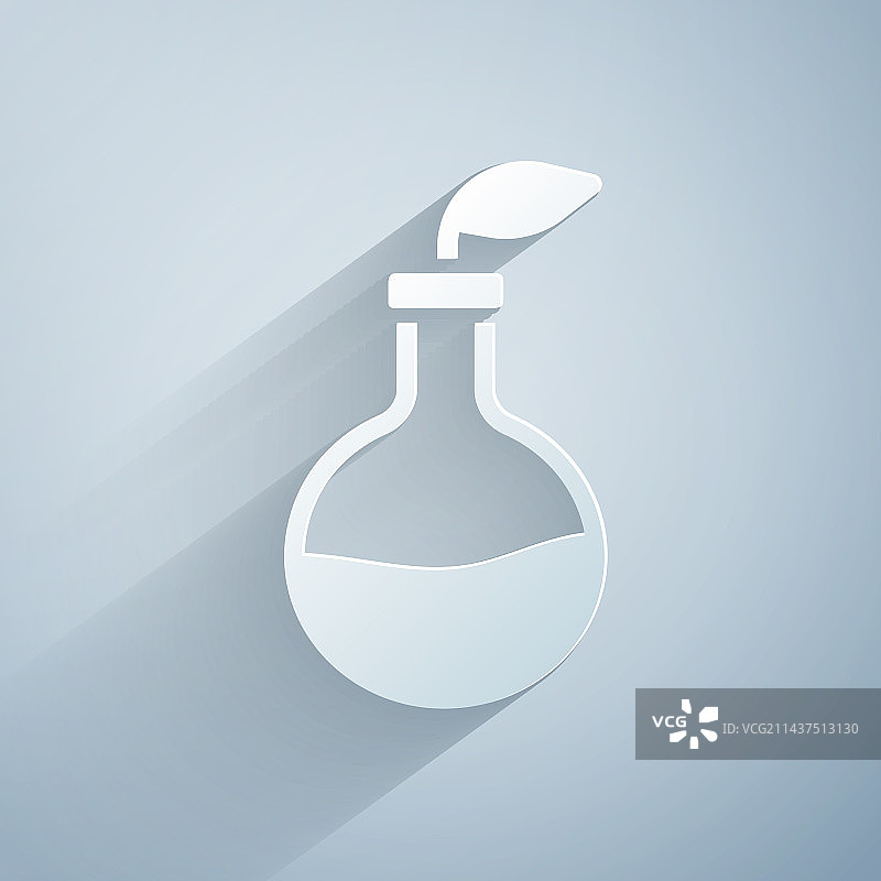 灰色背景上的纸剪植物育种图标图片素材