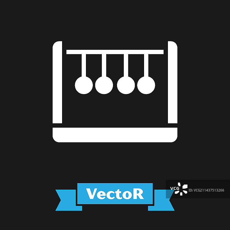 黑色背景上的白色摆锤图标图片素材