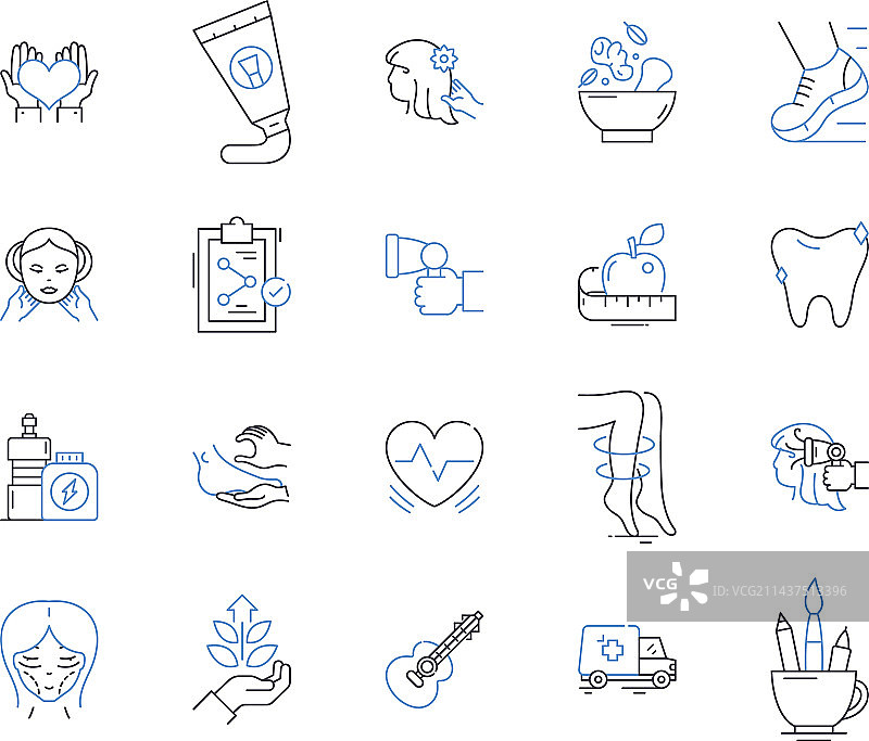 综合医学线性图标合集图片素材