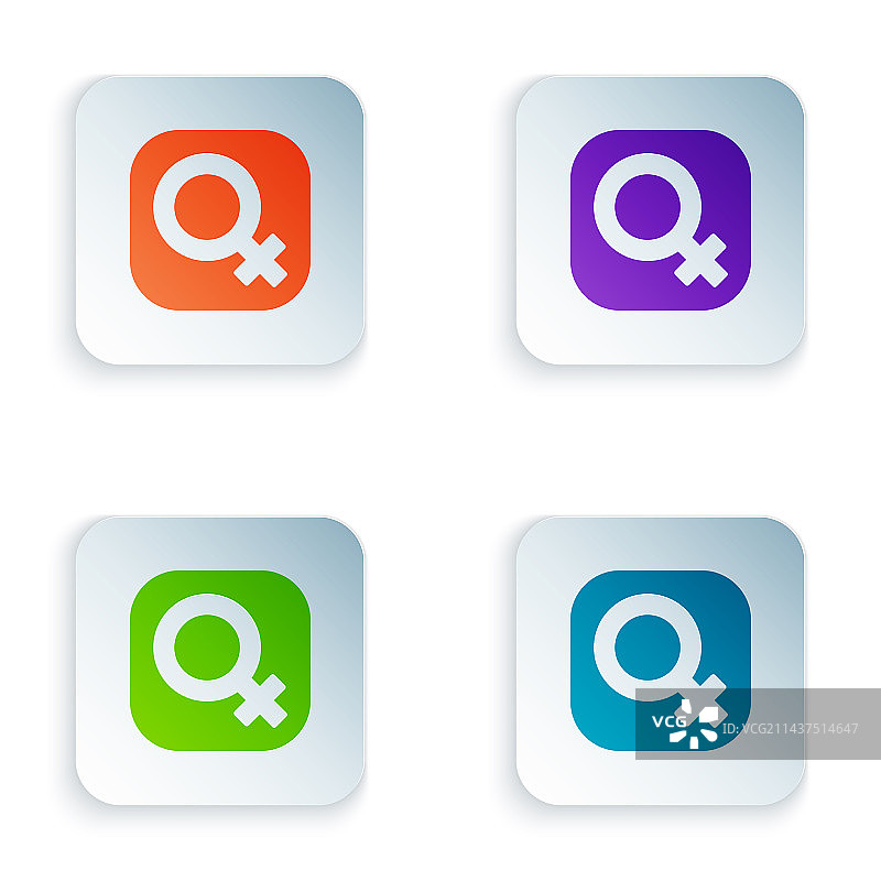 白色背景上的彩色女性性别符号图标图片素材