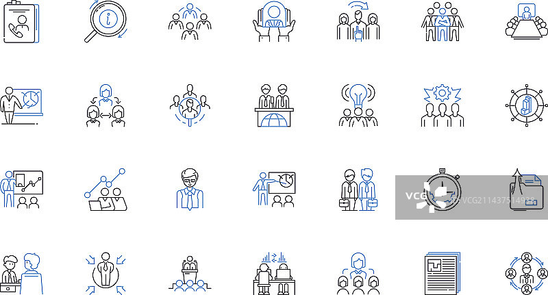 控制思维线性图标集图片素材