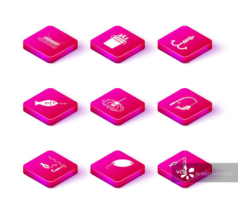 水下钓鱼套装：鱼钩、鱼饵图片素材