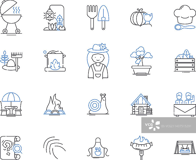 化工厂线性图标集：反应堆图片素材