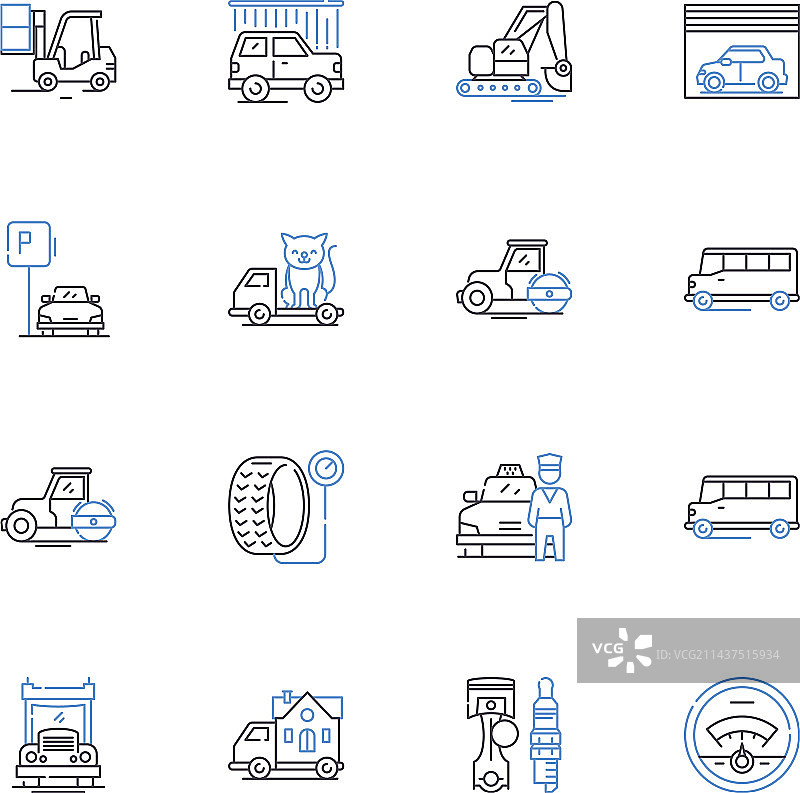 码头装卸线稿图标集图片素材