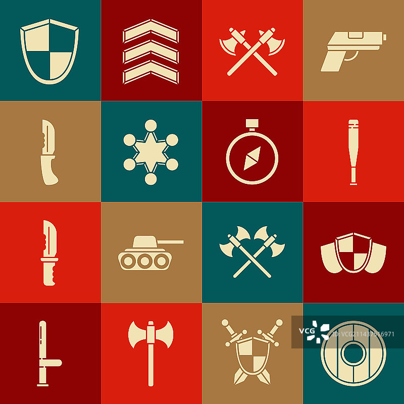 圆形木盾棒球棒套装图片素材