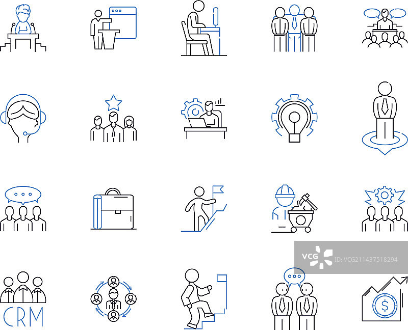 职业发展道路线性图标图片素材