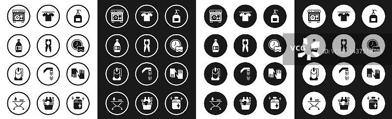 液体皂瓶和衣夹套装图片素材