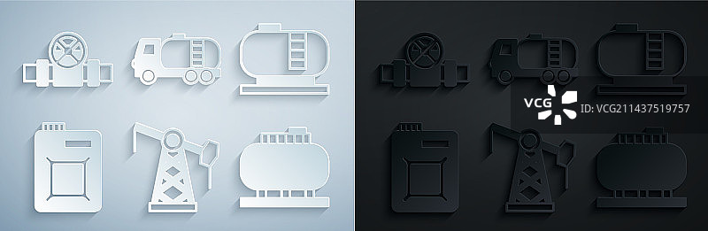 油泵或抽油机储罐套装图片素材