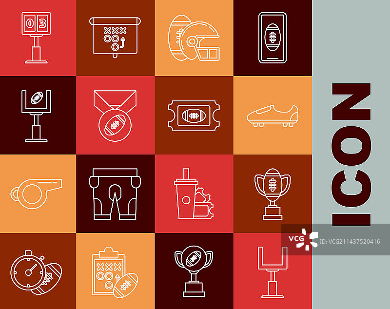 美式橄榄球球门柱奖杯图标图片素材