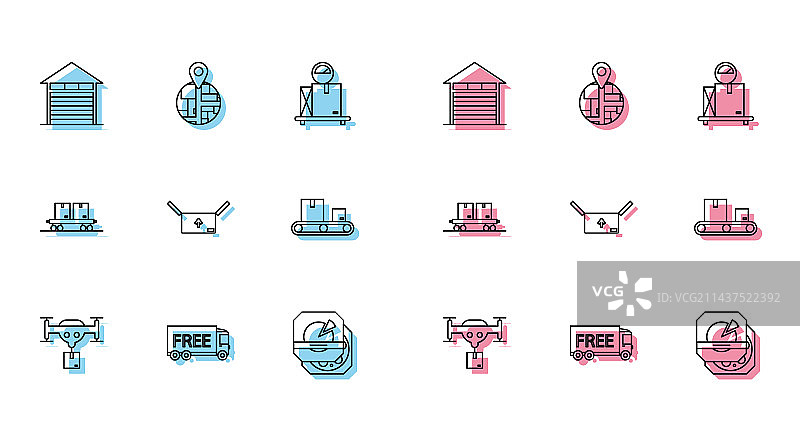 带免费包裹的无人机线条图片素材