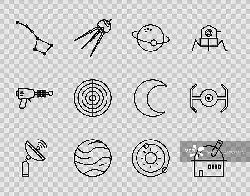 天文观测站雷达行星图片素材