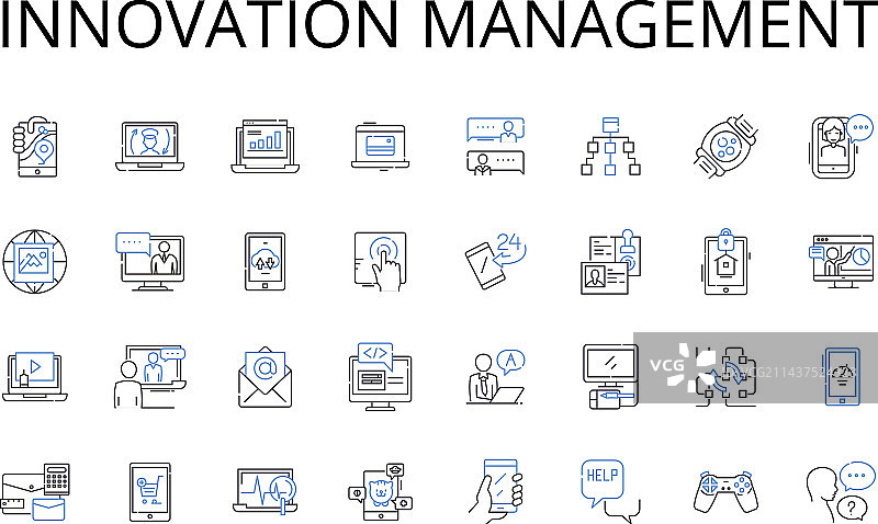 创新管理线性图标合集图片素材