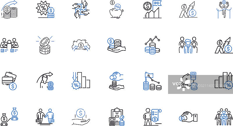 获取资金线性图标合集图片素材