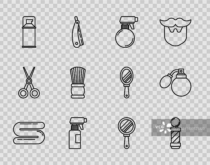 理发店经典标志杆和毛巾图片素材