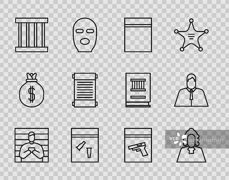 嫌疑人罪犯法官塑料袋图片素材