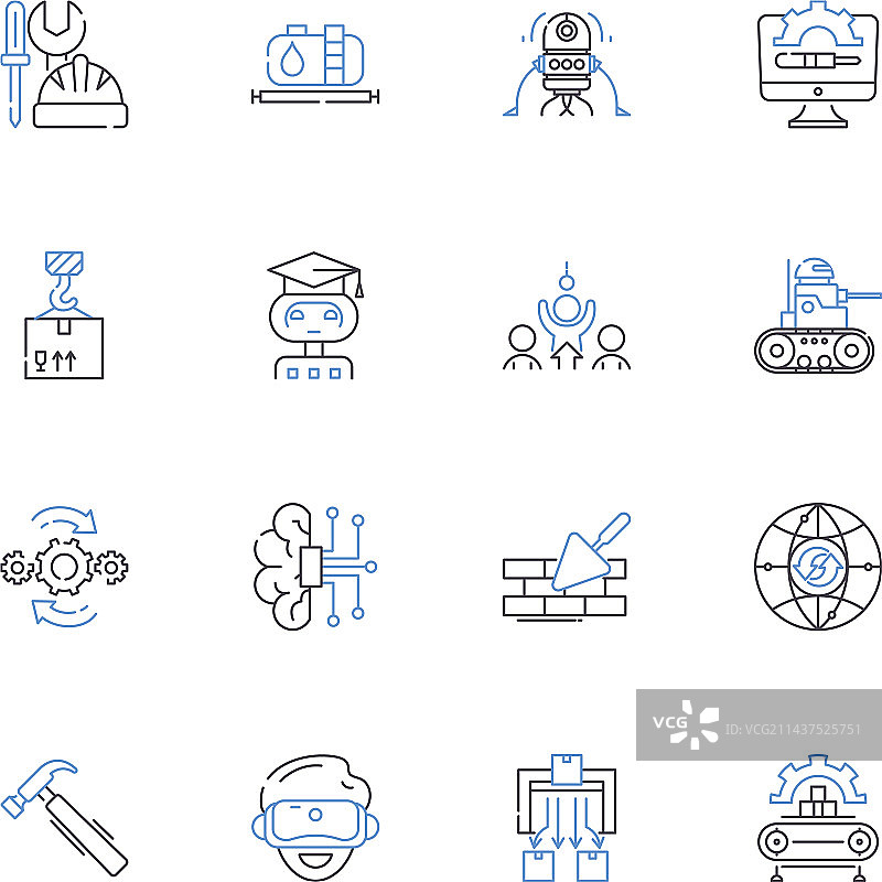 生物技术线性图标合集：基因图片素材