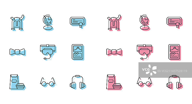 汉堡、眼镜和戴角维京人图片素材