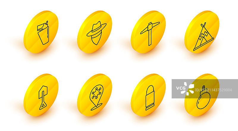 线条集：准备爆炸的炸弹子弹六角星图片素材