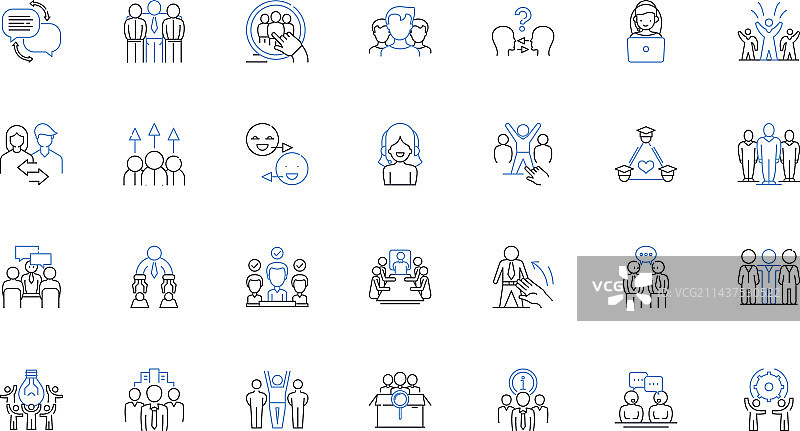 赋能教练线性图标合集图片素材