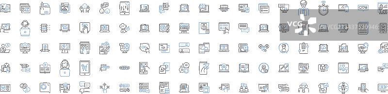 行政管理概念线性图标合集图片素材