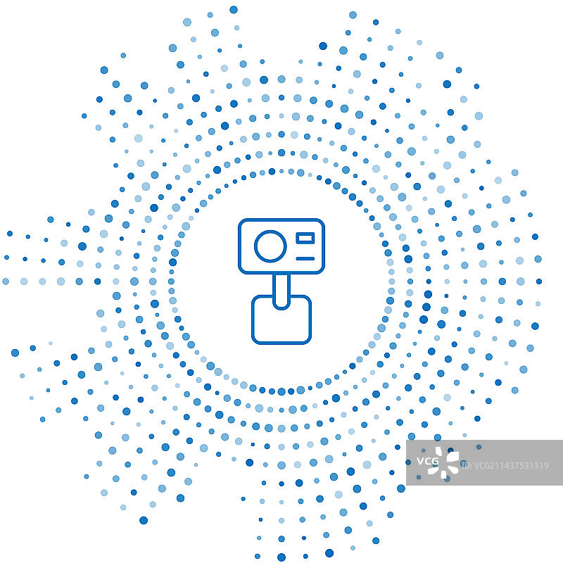 蓝色线条极限运动相机图标图片素材