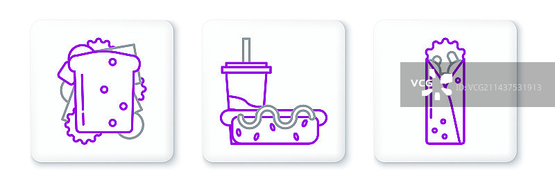 烤肉卷饼三明治和纸杯图片素材