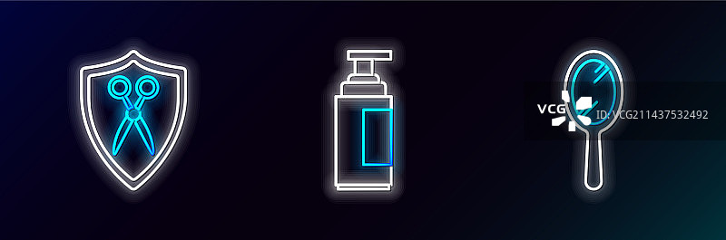 美发工具线条图标合集图片素材