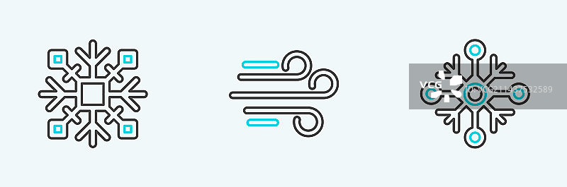 雪花和风图标图片素材