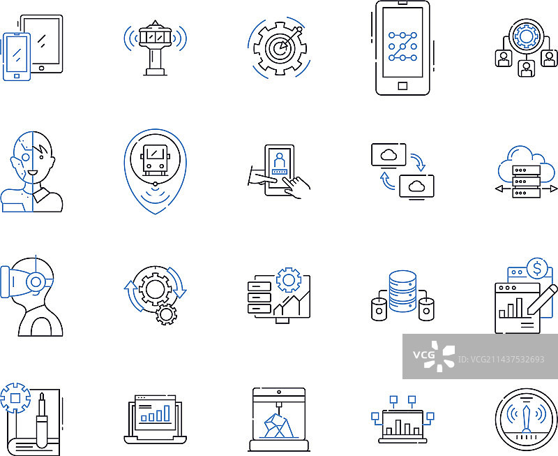 能源效率线性图标合集图片素材