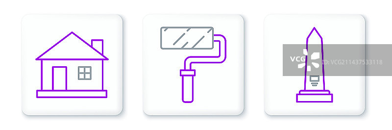 华盛顿纪念碑房屋油漆套装图片素材