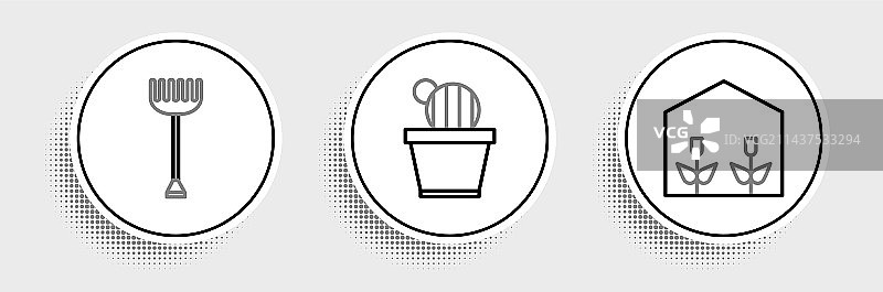 家庭温室、植物和花园耙子图片素材