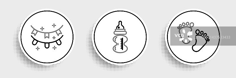 婴儿脚印嘉年华彩带套装图片素材