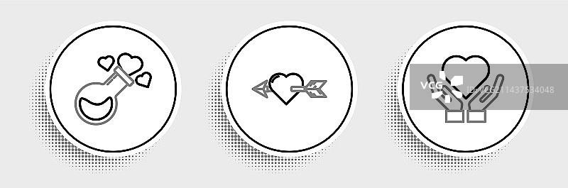 手持心形线条、爱心药水瓶图片素材