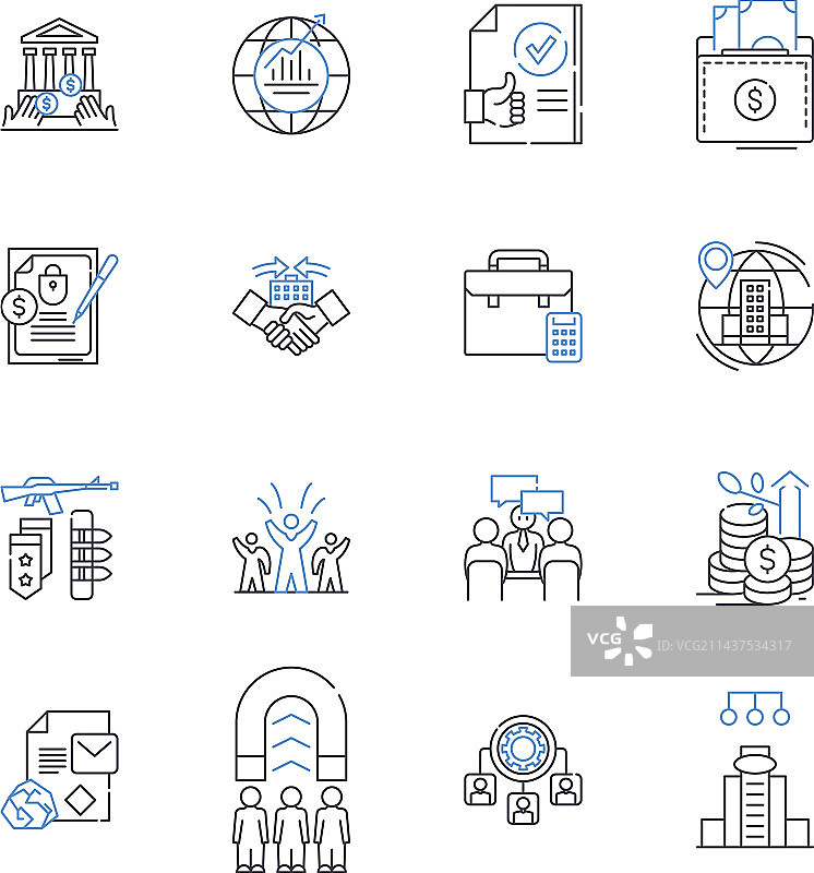 专业技能线性图标集合图片素材