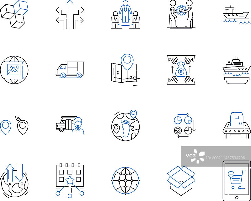 质量控制线性图标合集检查图片素材