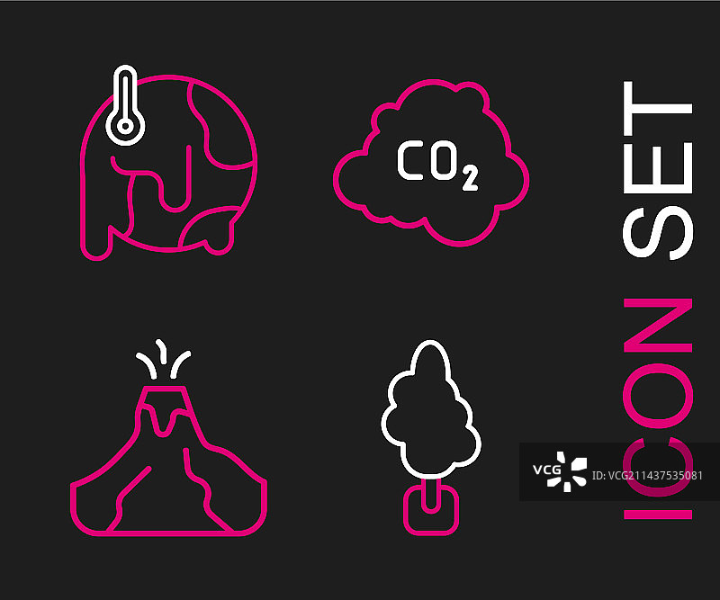 火山喷发熔岩与二氧化碳图片素材