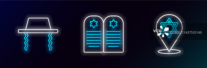 大卫之星与犹太帽图案图片素材