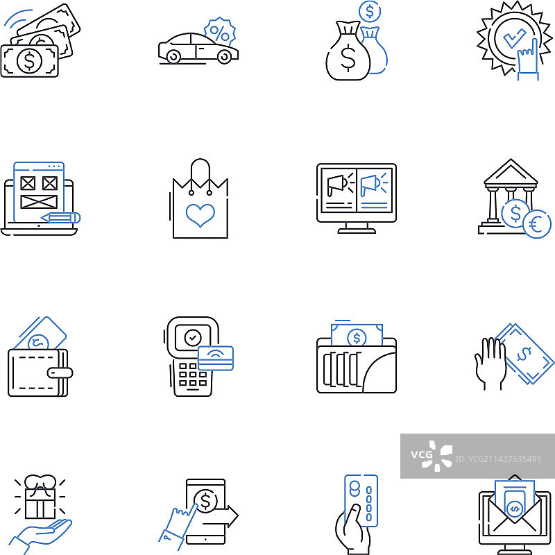 购物广场线性图标商城合集图片素材