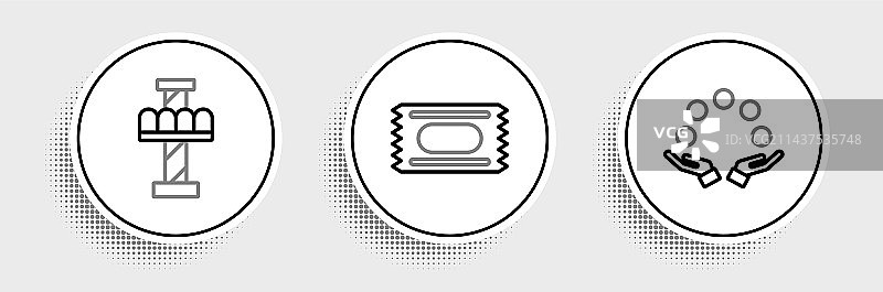 杂耍球、旋转木马等游乐场图标合集图片素材